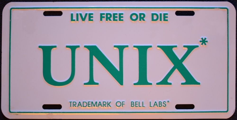用于推广 UNIX,以车牌形式出现