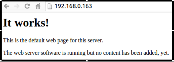 Successful server setup Successful server setup