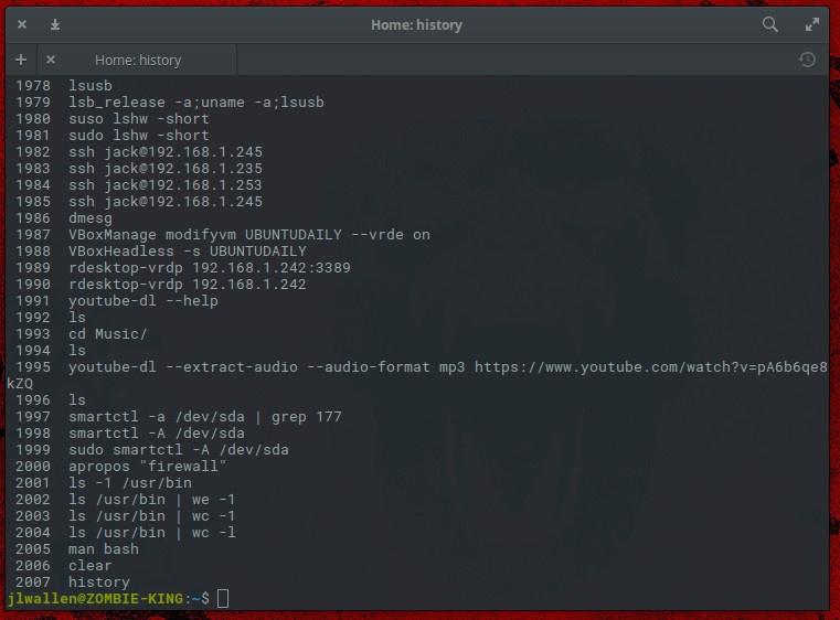 Bash history Bash 命令历史