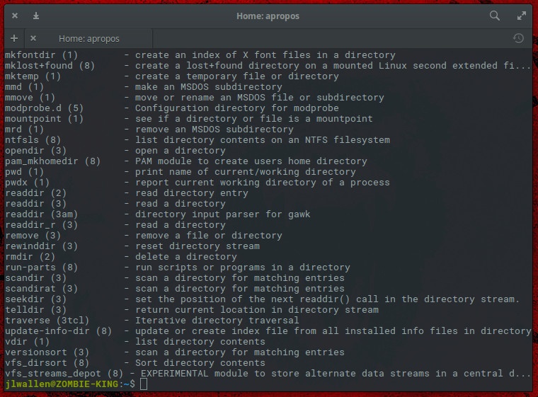 apropos directory apropos directory