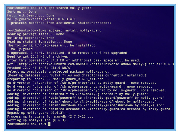 Fig.01: Installing molly guard on Linux