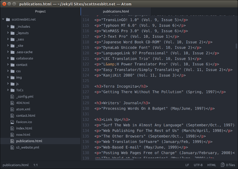 Editing a webpage with Atom 使用 Atom 编辑网页