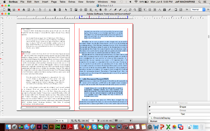 Selecting text in Scribus Selecting text in Scribus