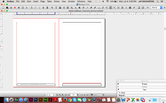 Both pages of text deleted in Scribus Both pages of text deleted in Scribus