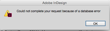 InDesign error message InDesign error message