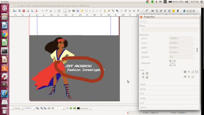 Result of the Gedit edit in Scribus Result of the Gedit edit in Scribus