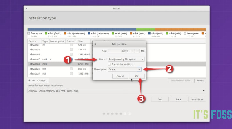 Specify the home mount point