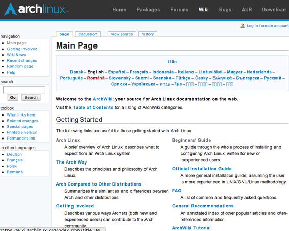 Arch Linux wiki and tutorials Arch Linux wiki 和教程