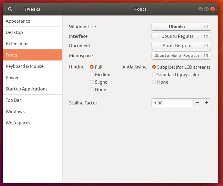 Tweaking fonts 调整字体