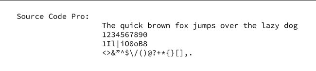 Source Code Pro example Source Code Pro example