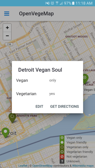 OpenVegeMap app OpenVegeMap app