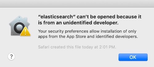 The security warning dialog box. The security warning dialog box.