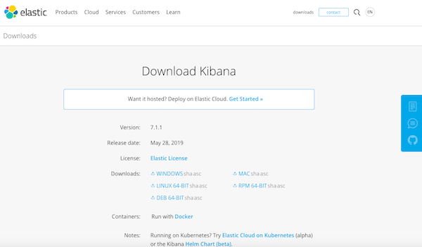 Download Kibana here. Download Kibana here.