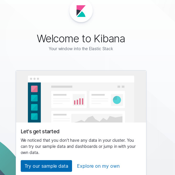 Kibana running in Firefox. Kibana running in Firefox.