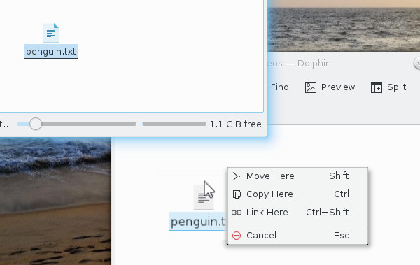 Moving a file in KDE. Moving a file in KDE.