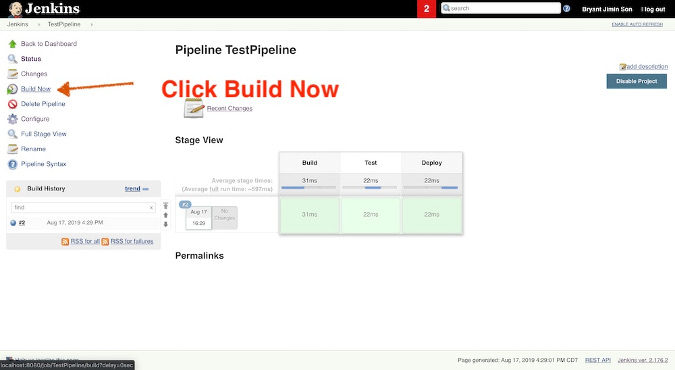 Click Build Now and See Result Click Build Now and See Result