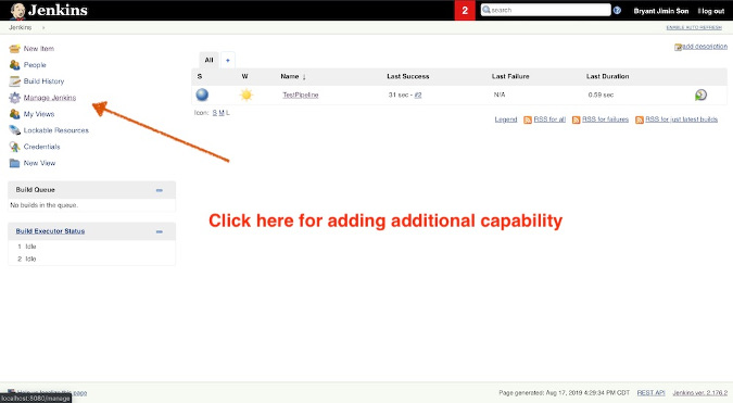 Manage Jenkins Manage Jenkins