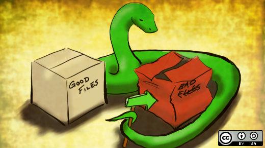 A python with a package. A python with a package.