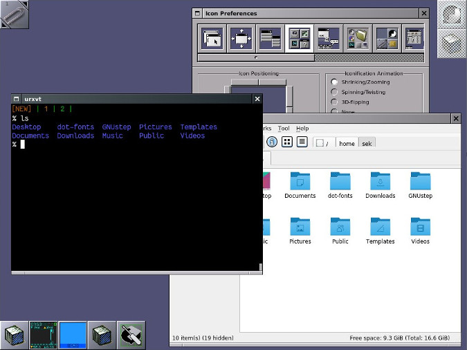 Window Maker running on Fedora Window Maker running on Fedora