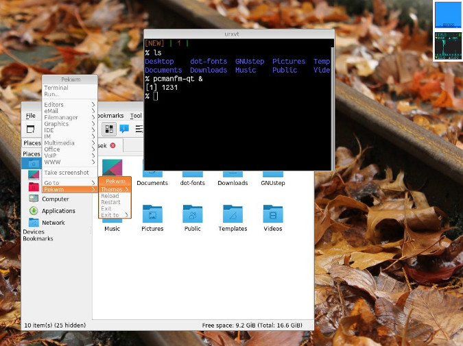 Pekwm running on Fedora Pekwm running on Fedora