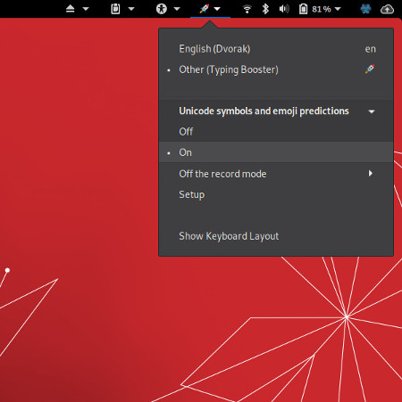 Set Unicode symbols and emoji predictions to On Set Unicode symbols and emoji predictions to On