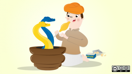 Snake charmer cartoon with a yellow snake and a blue snake Snake charmer cartoon with a yellow snake and a blue snake