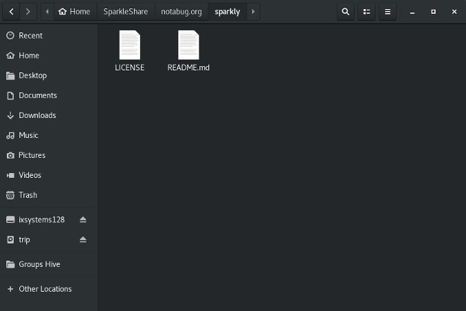 Sparkleshare file manager Sparkleshare file manager
