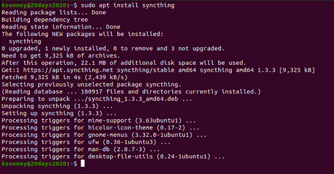 Installing Syncthing on Ubuntu Installing Syncthing on Ubuntu