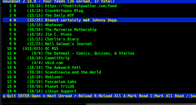 Newsboat article list Newsboat article list