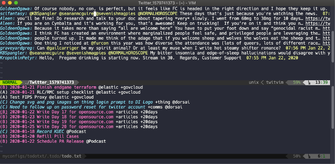 to-dos and Twitter with Vim to-dos and Twitter with Vim