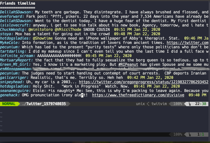 Twitter in Vim Twitter in Vim