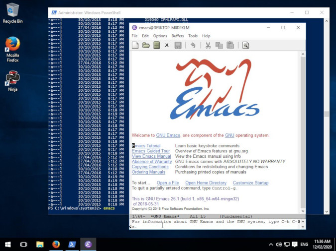Emacs running on Windows Emacs running on Windows