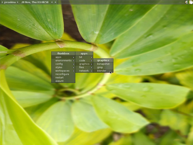 Fluxbox with a theme applied 应用主题的 Fluxbox
