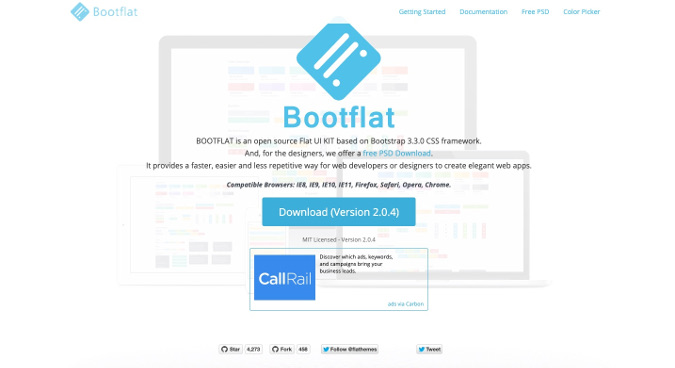 Bootflat homepage Bootflat homepage