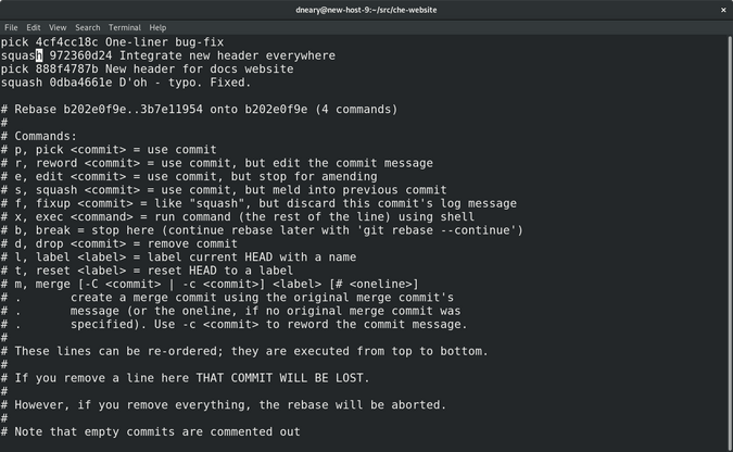 output of git rebase -i output of git rebase -i
