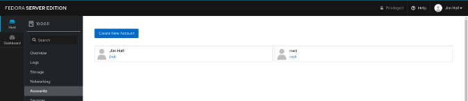 Set up a new account on Fedora Server Set up a new account on Fedora Server