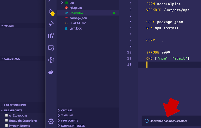 Running the new extension command Running the new extension command