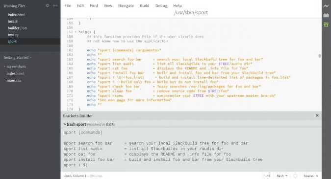 Brackets screenshot Brackets screenshot