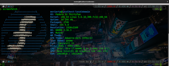 terminator terminal shot via screenFetch terminator terminal shot via screenFetch