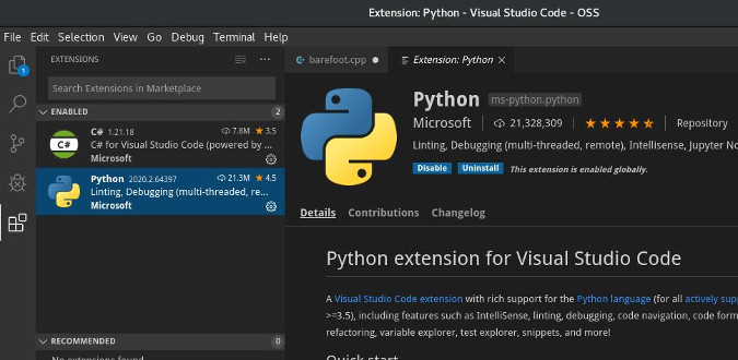 VSCodium Python plugin VSCodium Python plugin