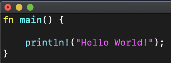 Rust code with syntax highlighting Rust code with syntax highlighting