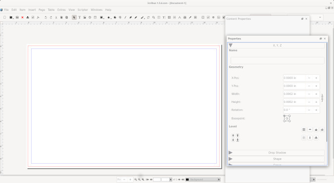 Empty Scribus document Empty Scribus document