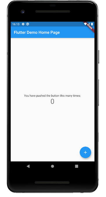 Flutter demo on mobile device Flutter demo on mobile device