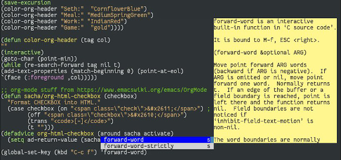 Emacs function Emacs function