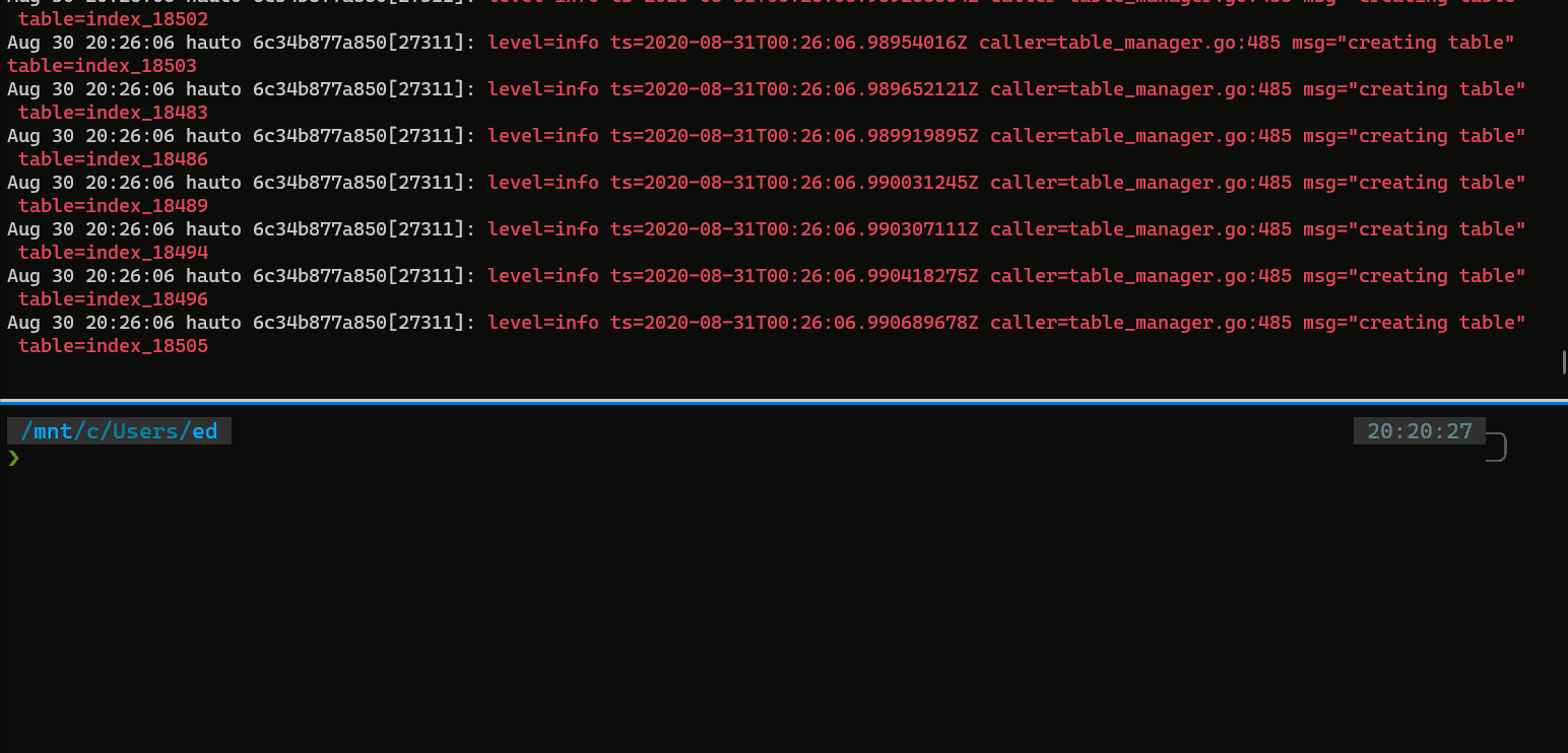Logs of the Loki server on Raspberry Pi 树莓派上 Loki 服务器的日志