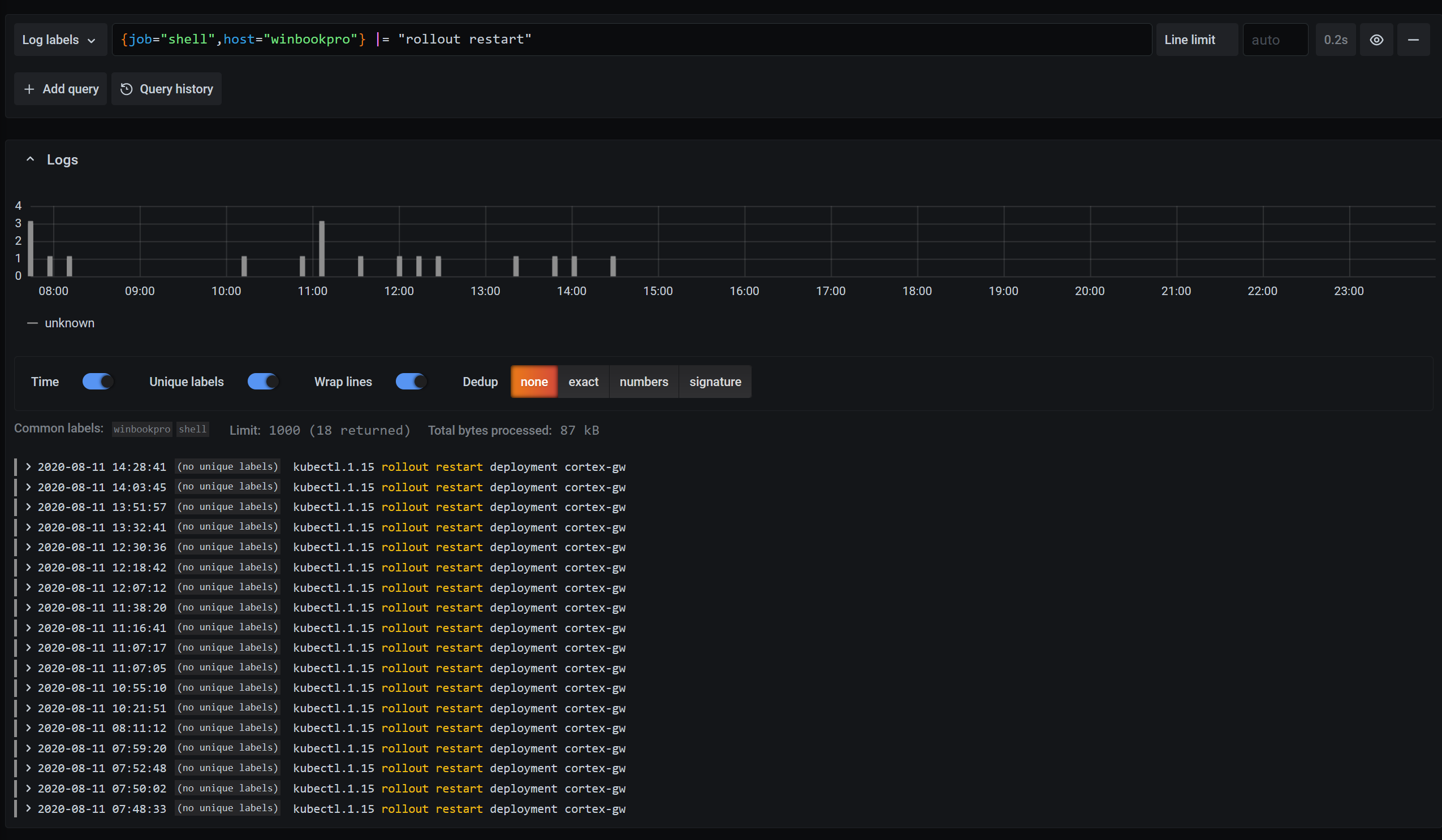 Counting use of a command 计算命令的使用次数