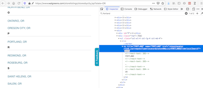Walgreens location page and code Walgreens 位置页面和代码