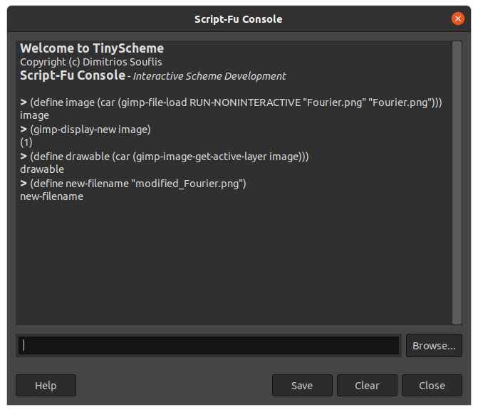 Script-Fu console Script-Fu console