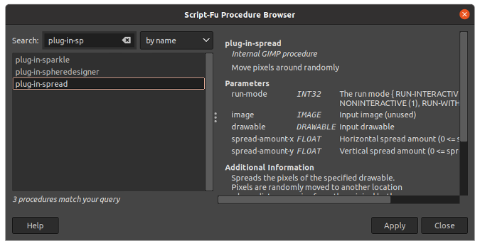 GIMP Procedure Browser GIMP Procedure Browser