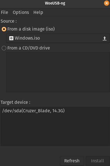 WoeUSB-ng UI WoeUSB-ng UI